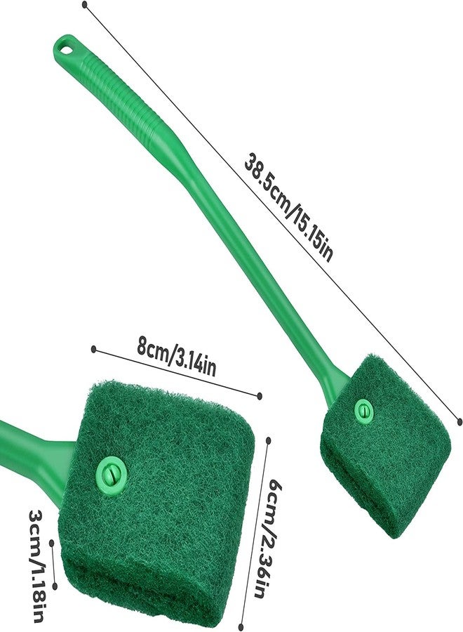 VAYINATO® Green Aquarium Fish Tank Cleaning Brush with Double Sided Sponge Long Handle Scrubber for Scratchless Effective Cleaning 40Cm by Petzlifeworld - Image 3